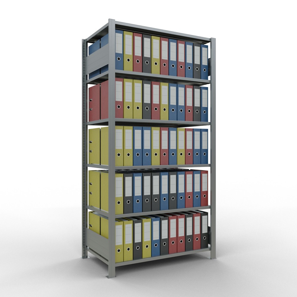Numéro de l'image du produit 3: Rayonnage de bureau SCHULTE travée de base, utilisable des deux côtés, sans butées centrales, CT 150 kg, HxlxP 2 000 x 1 000 x 600 mm