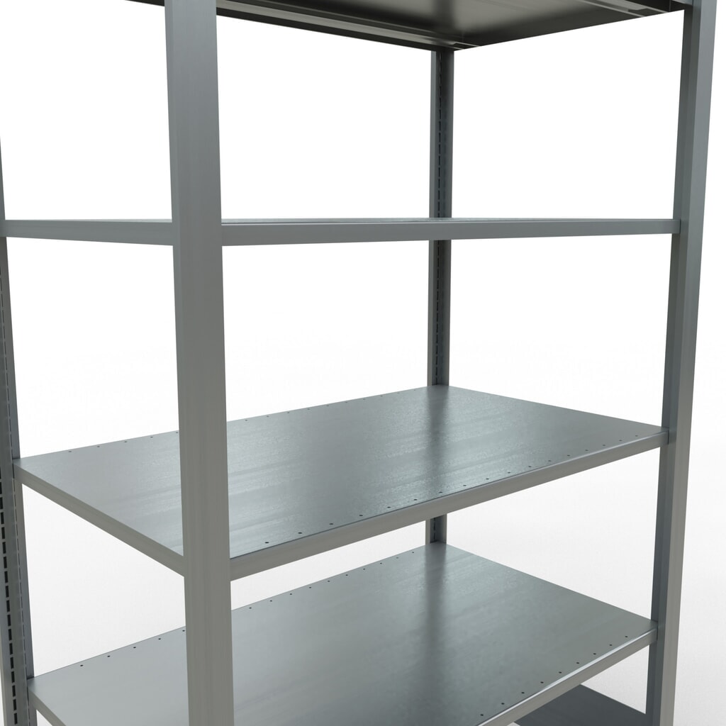 N° de l'image du produit 5 : Rayonnage de bureau SCHULTE travée de base, utilisable des deux côtés, sans butées centrales, CT 150 kg, HxlxP 2 000 x 1 000 x 600 mm