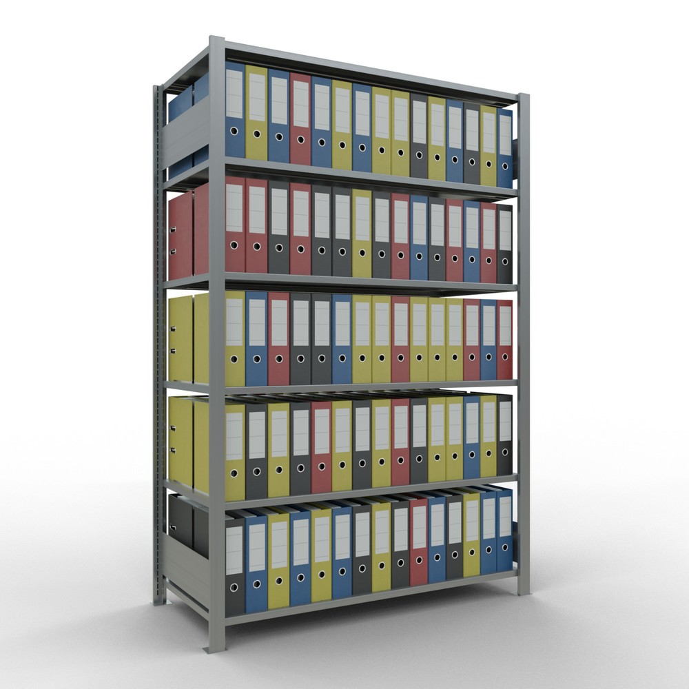 Numéro de l'image du produit 2: Rayonnage de bureau SCHULTE travée de base, utilisable des deux côtés, sans butées centrales, CT 150 kg, HxlxP 2 000 x 1 300 x 600 mm