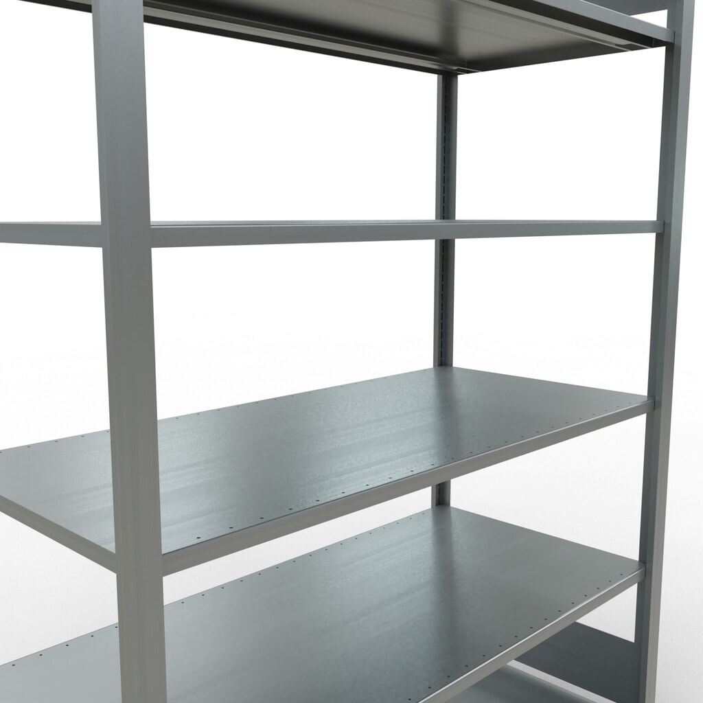 N° de l'image du produit 4 : Rayonnage de bureau SCHULTE travée de base, utilisable des deux côtés, sans butées centrales, CT 150 kg, HxlxP 2 000 x 1 300 x 600 mm