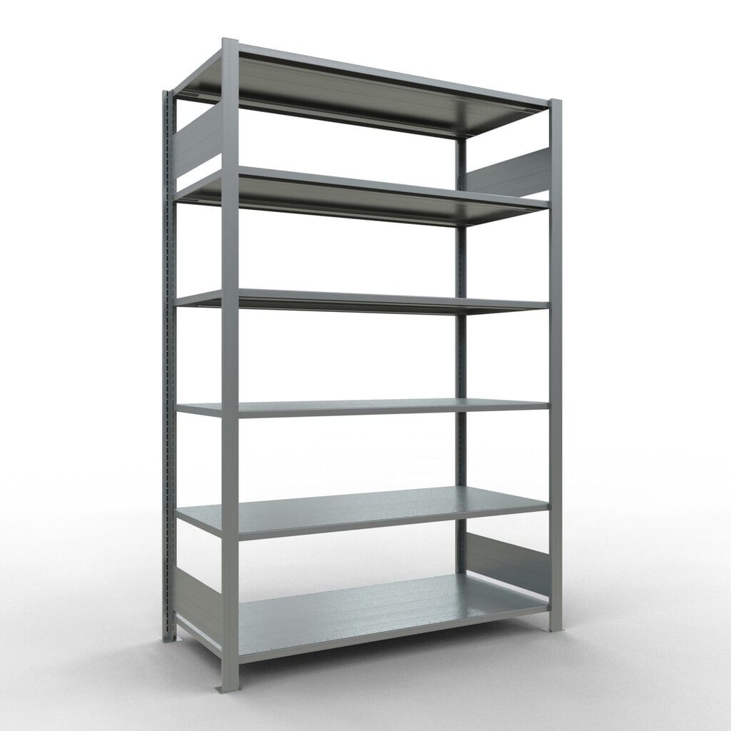 Illustration du produit: Rayonnage de bureau SCHULTE travée de base, utilisable des deux côtés, sans butées centrales, CT 150 kg, HxlxP 2 000 x 1 300 x 600 mm