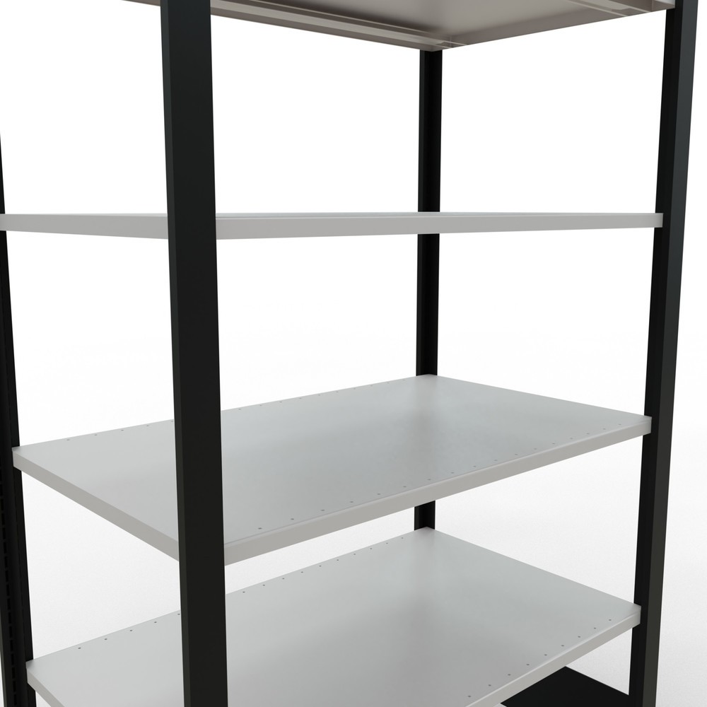 Numéro de l'image du produit 4: Rayonnage de bureau SCHULTE travée de base, utilisable des deux cotés, sans butées centrales, CT 150 kg, noir, HxlxP 2 000 x 1 000 x 600 mm