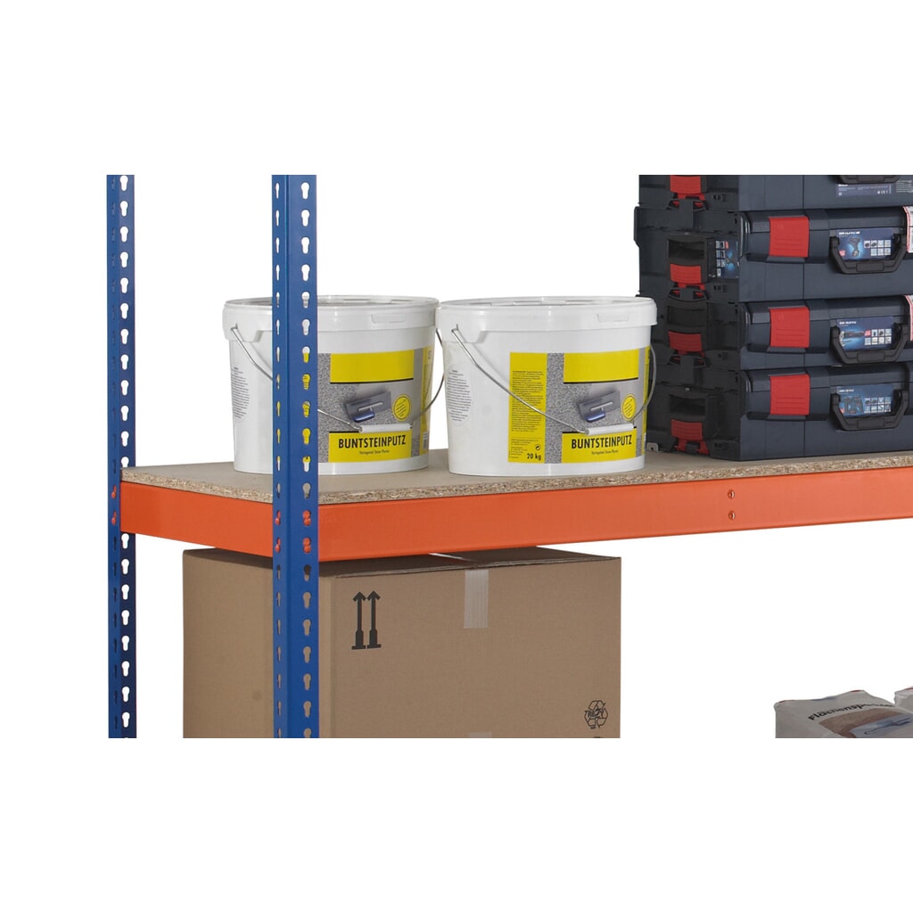 Rayonnage grande portée SCHULTE, avec panneaux agglomérés, module de base, H x l x P 3 048 x 1 536 x 469 mm N° de l'image du produit 2 : Rayonnage grande portée SCHULTE, avec panneaux agglomérés, module de base, H x l x P 3 048 x 1 536 x 469 mm