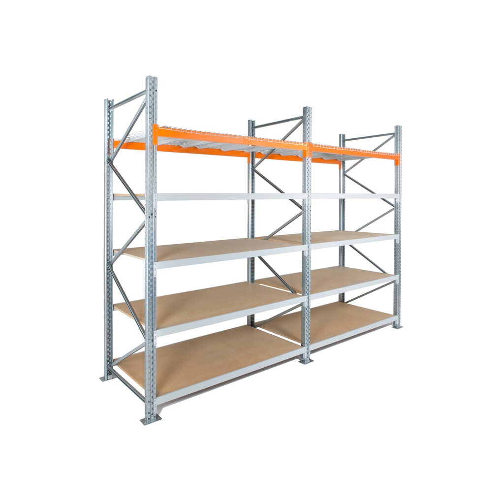 N° de l'image du produit 3 : Rayonnage hybride ManOrga, rayonnage grande portée et à palettes, module de base, HxlxP 4 500 x 1 825 x 1 100 mm