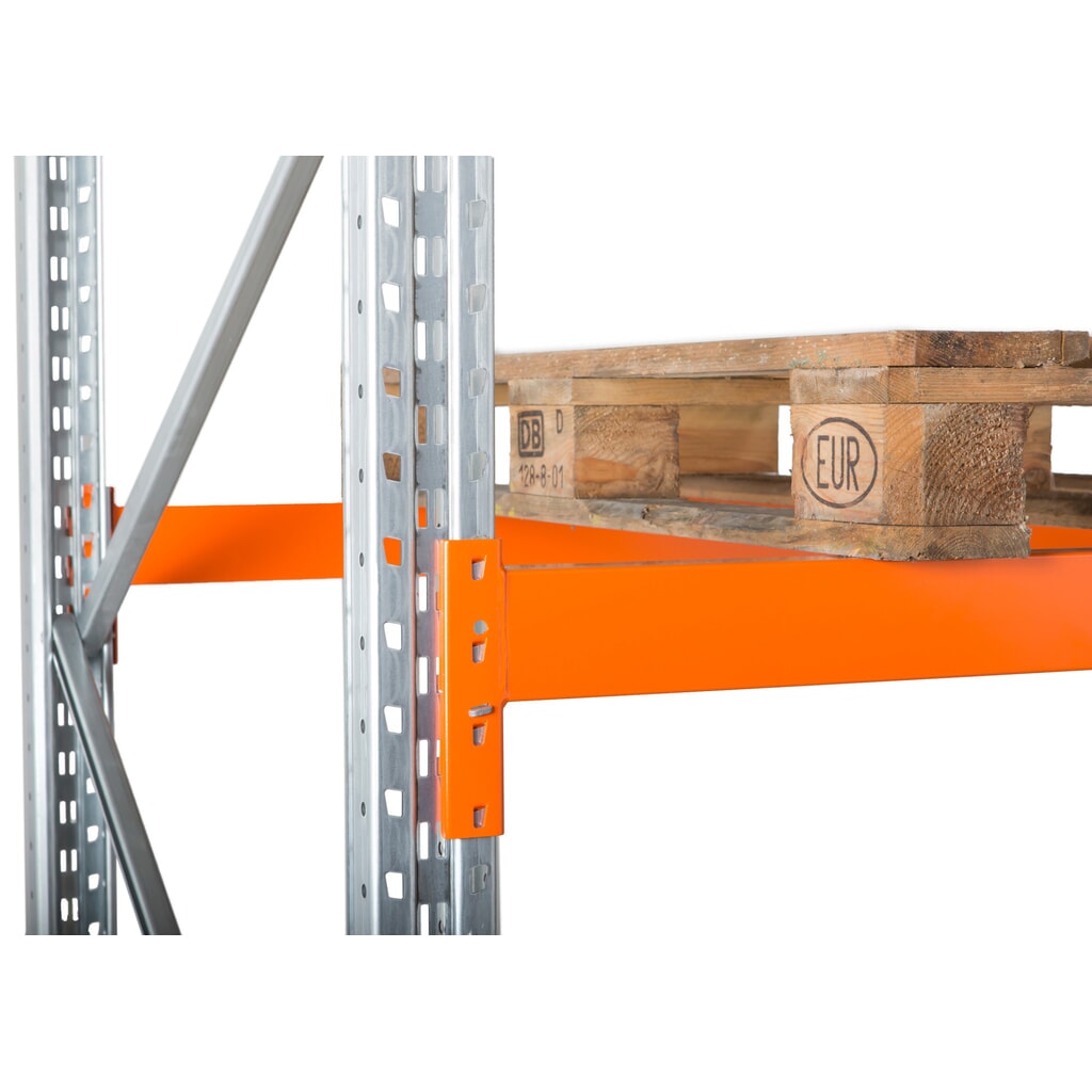 Rayonnage hybride ManOrga, rayonnage grande portée et à palettes, module de base, HxlxP 4 500 x 1 825 x 1 100 mm N° de l'image du produit 8 : Rayonnage hybride ManOrga, rayonnage grande portée et à palettes, module de base, HxlxP 4 500 x 1 825 x 1 100 mm