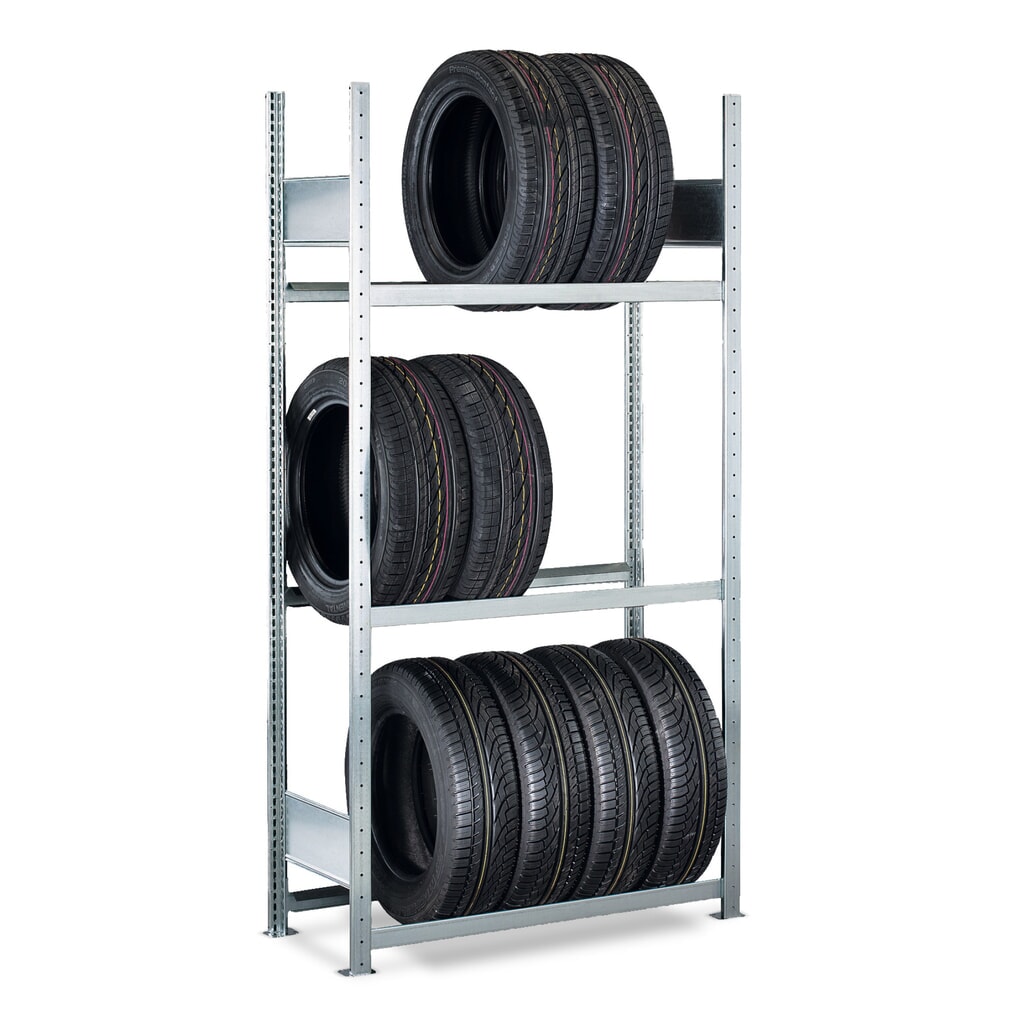N° de l'image du produit 1 : Rayonnage pour pneus SCHULTE, travée de base, HxlxP 3 000 x 1 000 x 400 mm