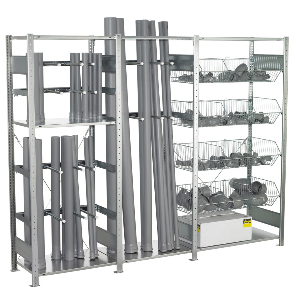 Illustration du produit: Rayonnage vertical à paniers grillagés SCHULTE, HxlxP 2 000 x 2 500 x 500 mm