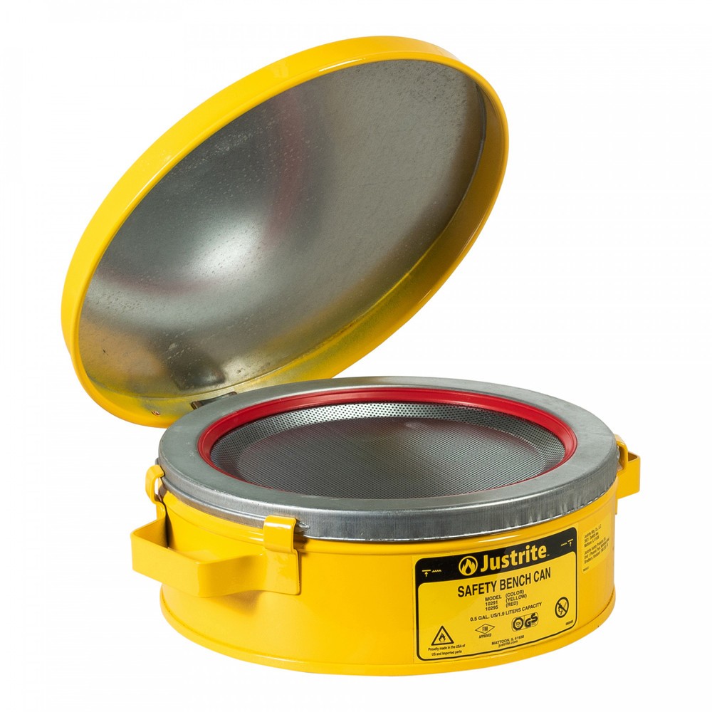 Numéro de l'image du produit 2: Récipient de nettoyage Justrite avec couvercle rabattable, jaune, 2 litres