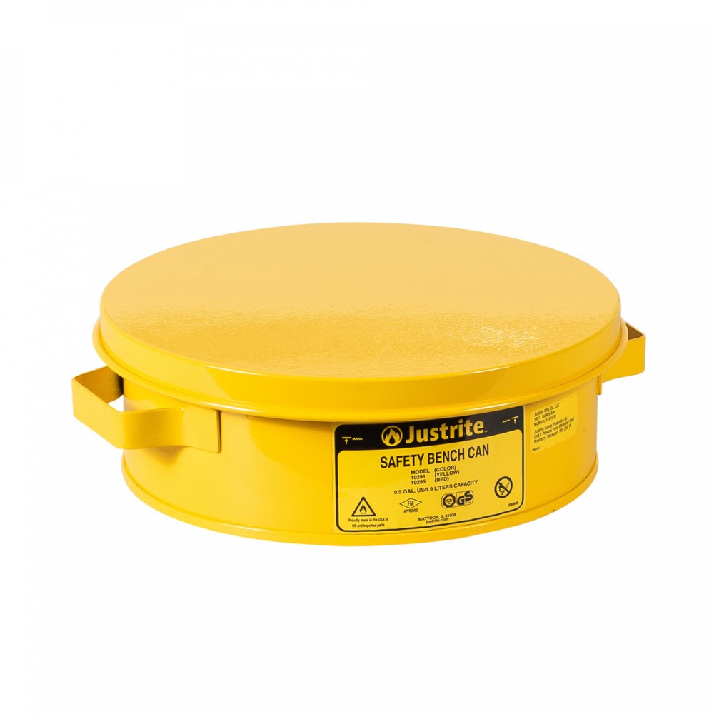 Numéro de l'image du produit 1: Récipient de nettoyage Justrite avec couvercle rabattable, jaune, 2 litres