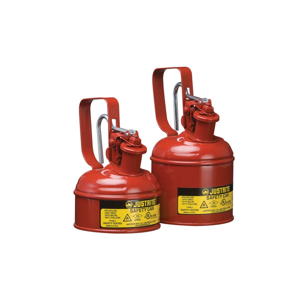 Illustration du produit: Récipient de sécurité Justrite type I, poignée de déclenchement, rouge, 0,5 litre