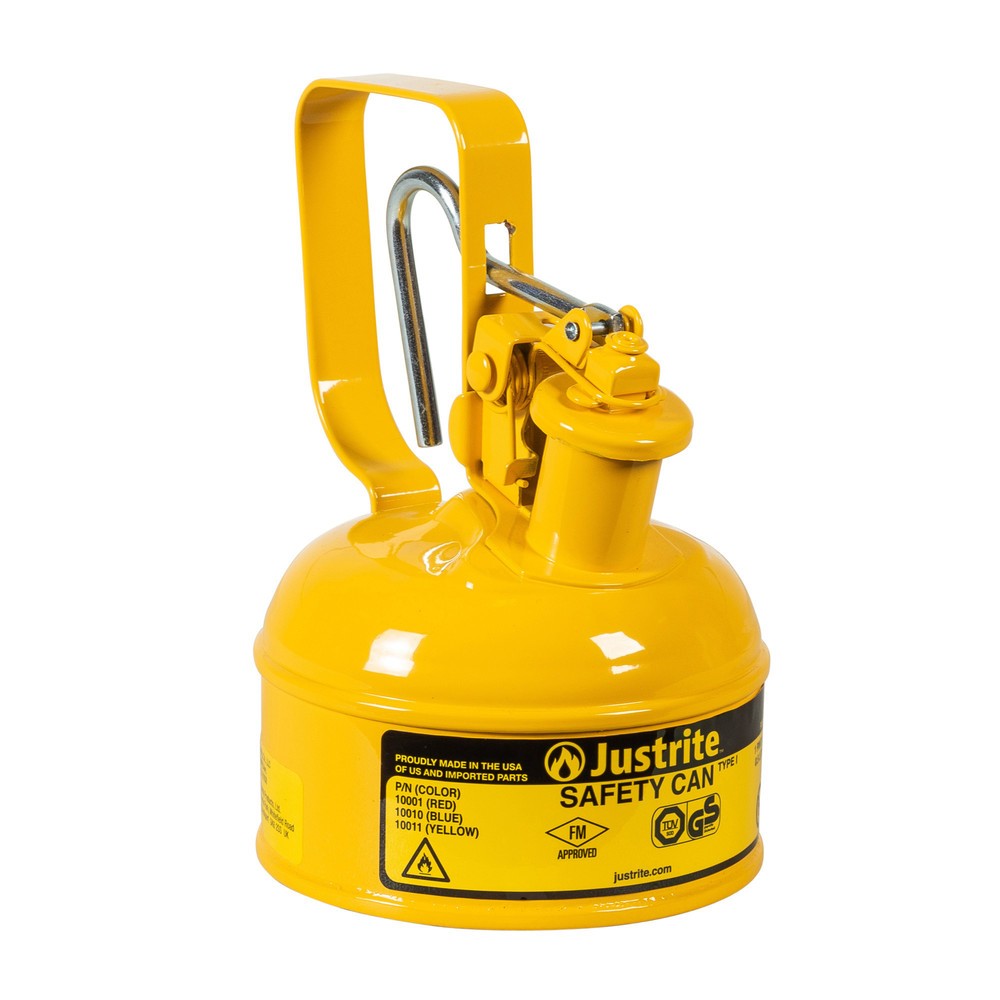 N° de l'image du produit 1 : Récipient de sécurité Justrite type I, poignée de déclenchement, jaune, 0,5 litre