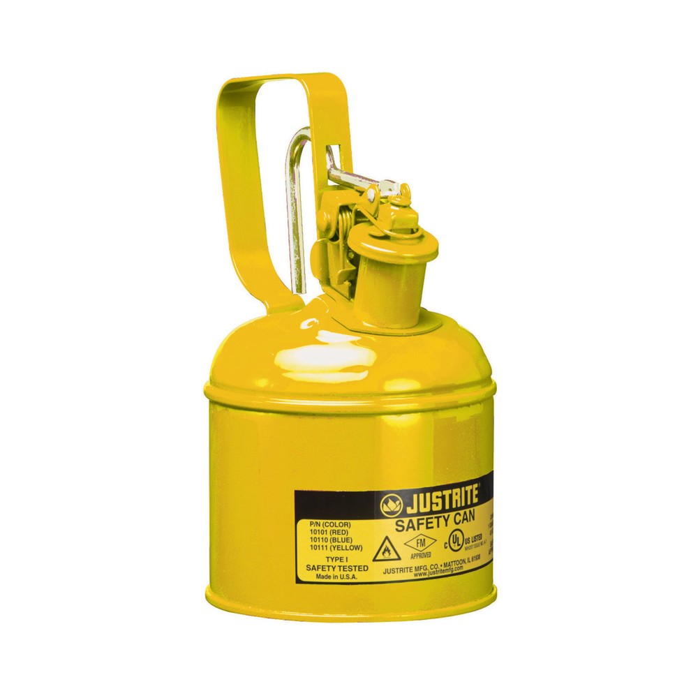 N° de l'image du produit 1 : Récipient de sécurité Justrite type I, poignée de déclenchement, jaune, 1 litre