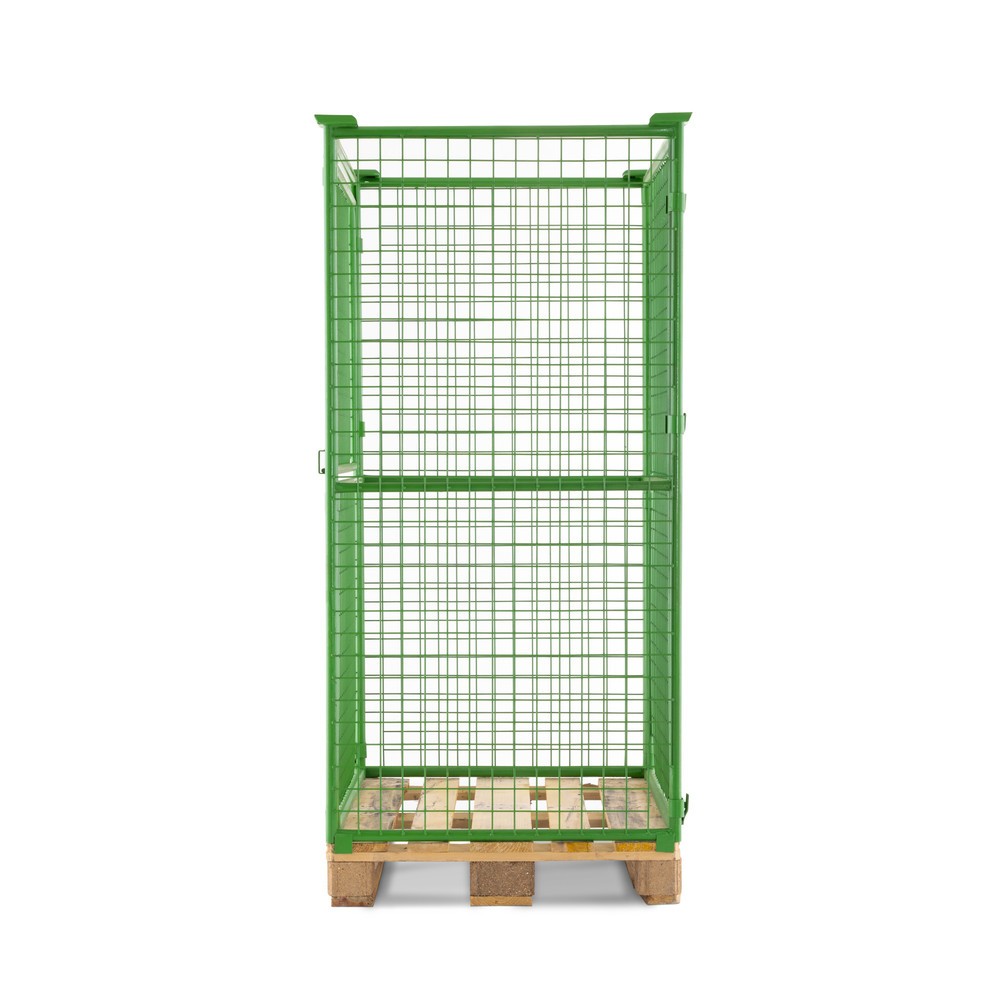 Numéro de l'image du produit 3: Rehausse de palette BASIC avec clapet, mailles 50 x 50 mm, H x l x P 1 600 x 1 200 x 800 mm, vert mai