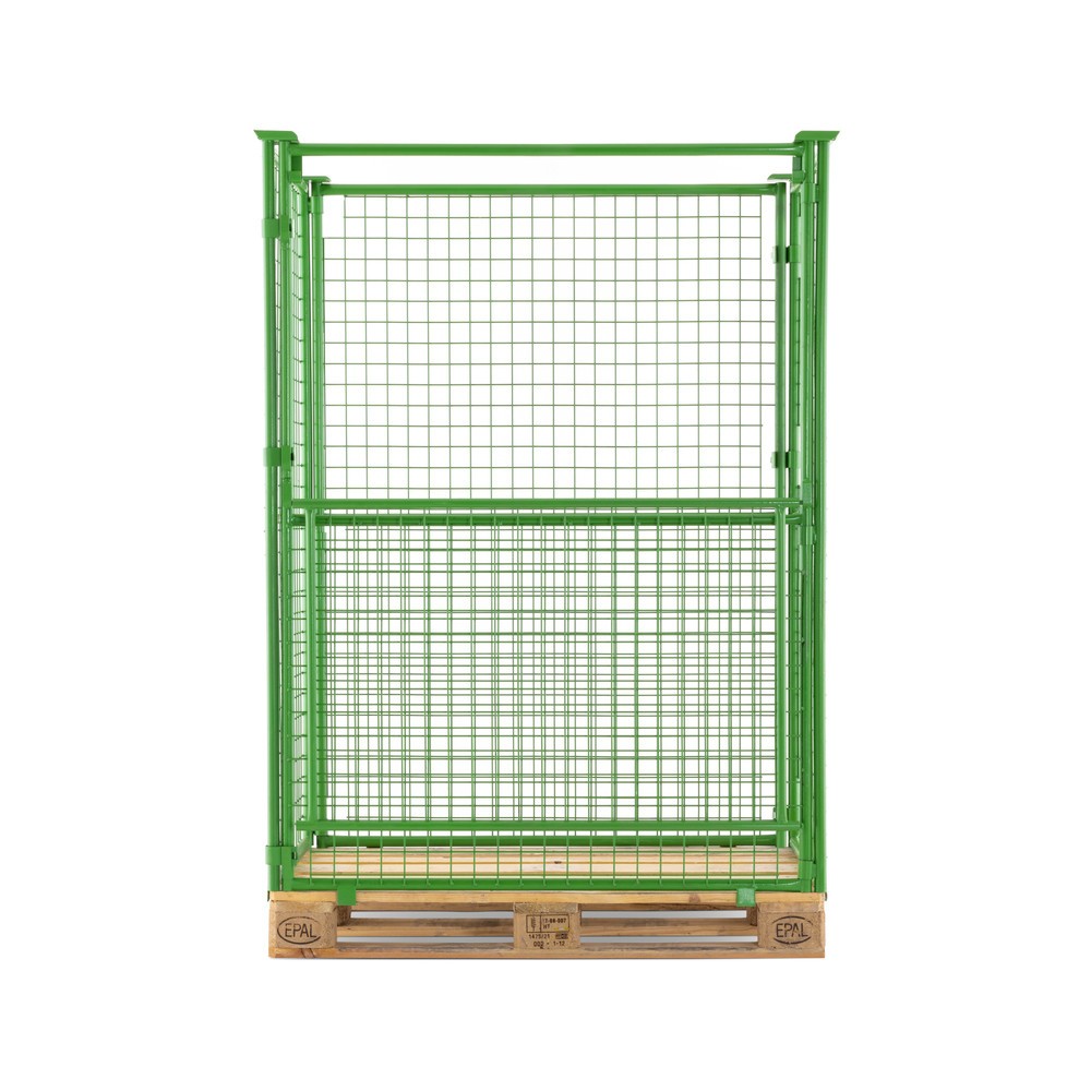Numéro de l'image du produit 4: Rehausse de palette BASIC avec clapet, mailles 50 x 50 mm, H x l x P 1 600 x 1 200 x 800 mm, vert mai