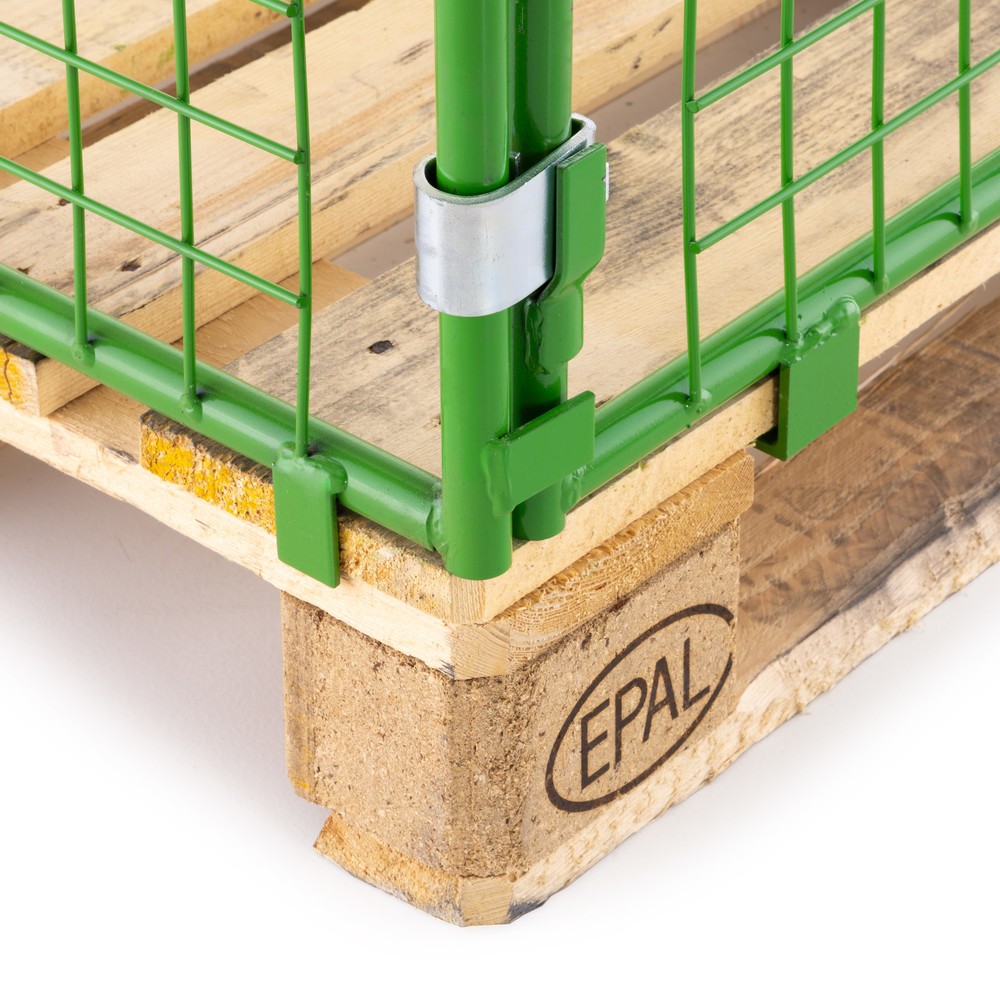 N° de l'image du produit 4 : Rehausse de palette BASIC avec clapet, mailles 100 x 100 mm, H x l x P 800 x 1 200 x 800 mm, vert mai