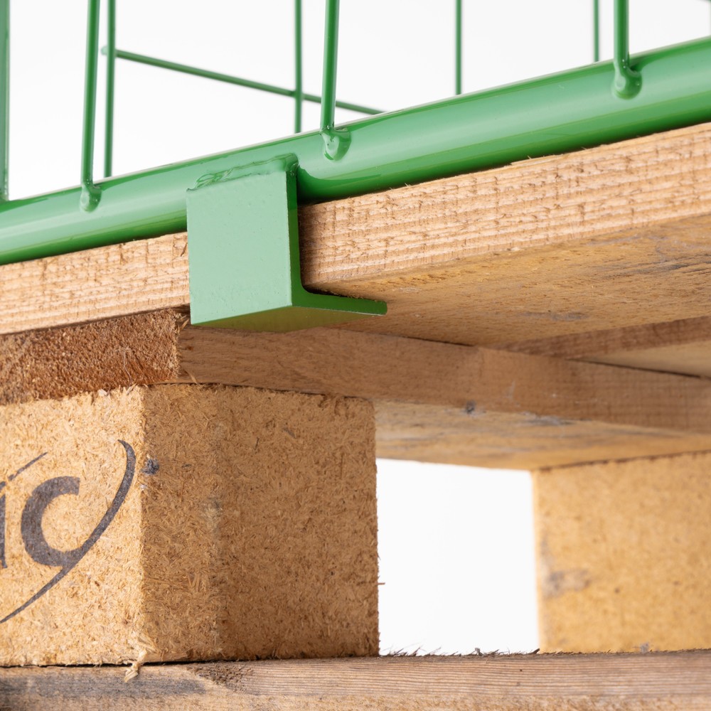 N° de l'image du produit 7 : Rehausse de palette BASIC avec clapet, mailles 100 x 100 mm, H x l x P 800 x 1 200 x 800 mm, vert mai