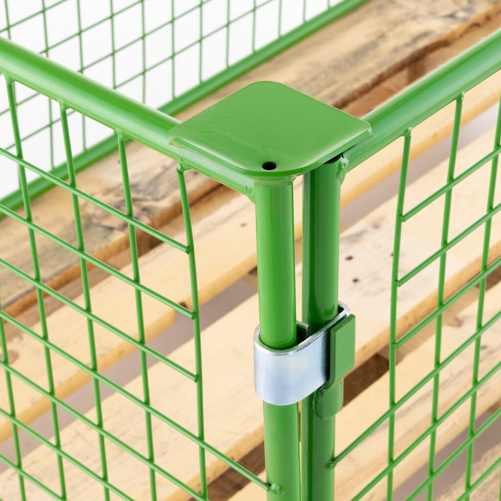 Rehausse de palette HEMMDAL avec clapet, mailles 100 x 100 mm, H x l x P 1 600 x 1 200 x 800 mm, vert mai N° de l'image du produit 4 : Rehausse de palette HEMMDAL avec clapet, mailles 100 x 100 mm, H x l x P 1 600 x 1 200 x 800 mm, vert mai