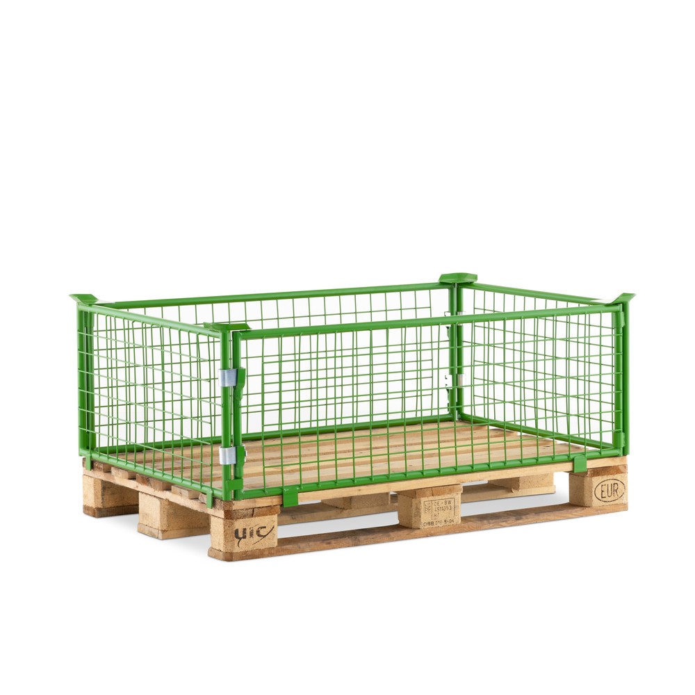 Numéro de l'image du produit 1: Rehausse de palette BASIC sans clapet, mailles 50 x 50 mm, H x l x P 400 x 1 200 x 800 mm, vert mai