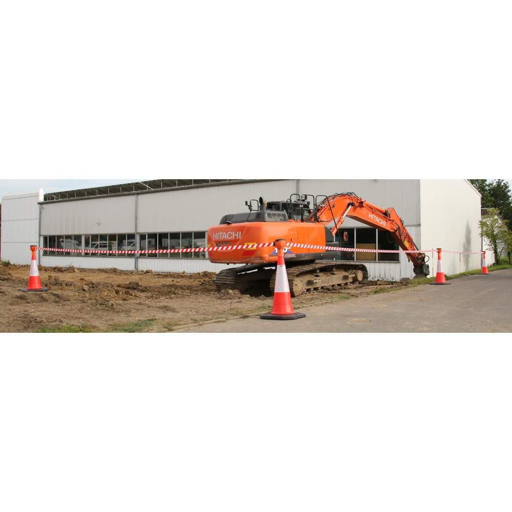Numéro de l'image du produit 3: Réhausseur de cône de signalisation RS-GUIDESYSTEMS® SK 900, longueur 9 m, boîtier orange, sangle rouge/blanc