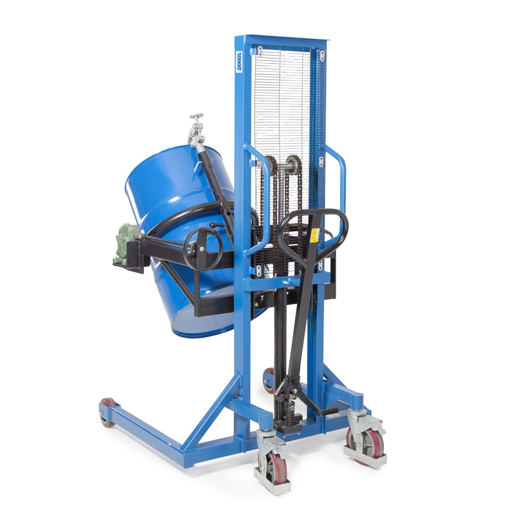 N° de l'image du produit 2 : Retourneur de fûts 180°, capacité de charge 350 kg, levée par timon, hauteur de levée 0-1300 mm