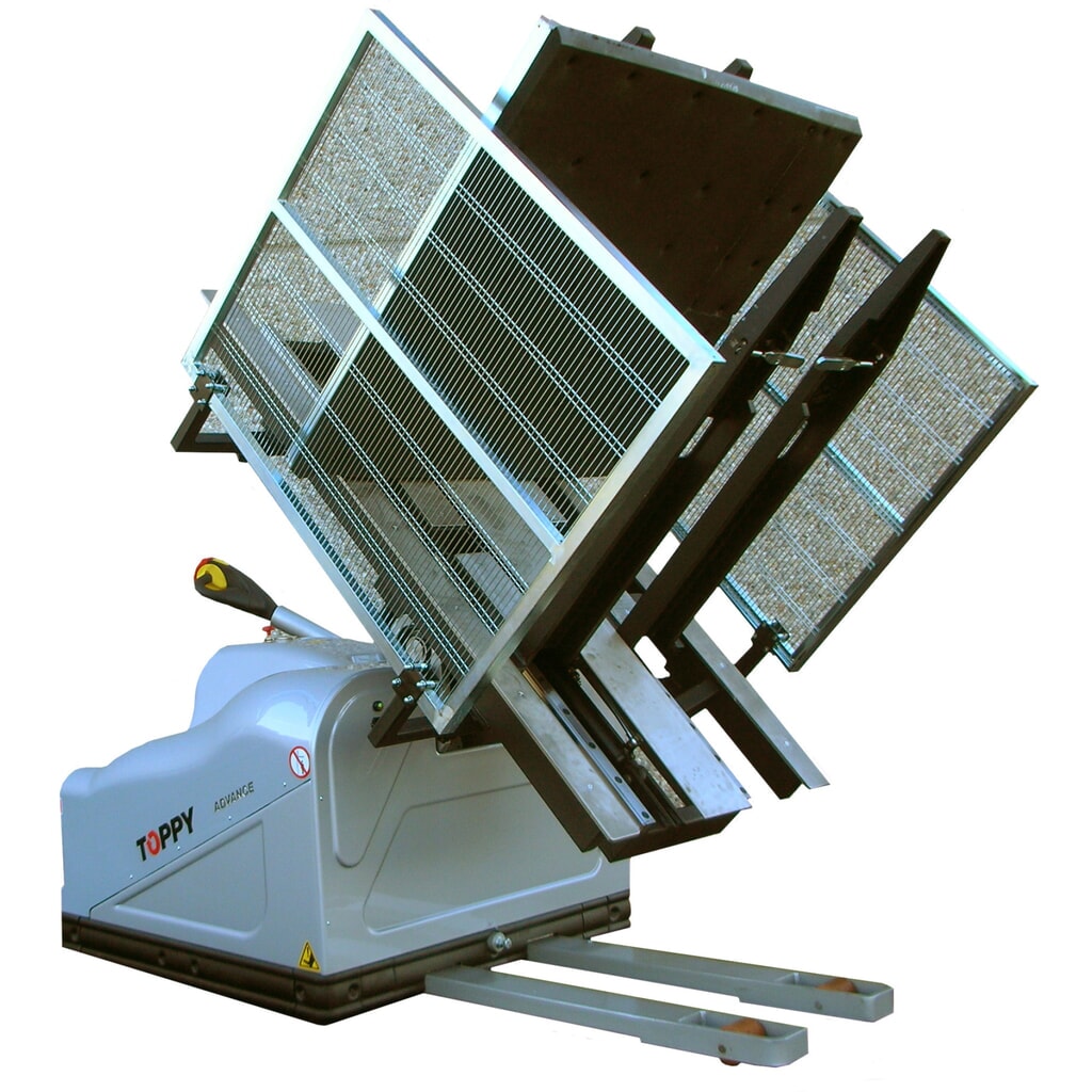 Retourneur de palettes mobile, ouverture 600 - 1 800 mm, capacité de charge 1 500 kg Illustration du produit: Retourneur de palettes mobile, ouverture 600 - 1 800 mm, capacité de charge 1 500 kg