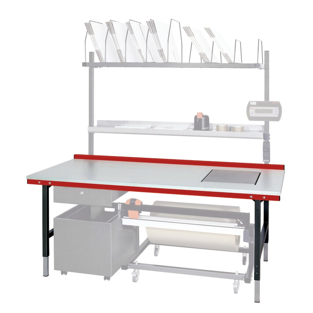 Rocholz Table d’emballage SYSTEM 2000 réglable manuellement en hauteur avec balance jusqu’à 60 kg, non soumise à l’homologation métrologique, H x l x P 690-960 x 2 000 x 920 mm N° de l'image du produit 4 : Rocholz Table d’emballage SYSTEM 2000 réglable manuellement en hauteur avec balance jusqu’à 60 kg, non soumise à l’homologation métrologique, H x l x P 690-960 x 2 000 x 920 mm