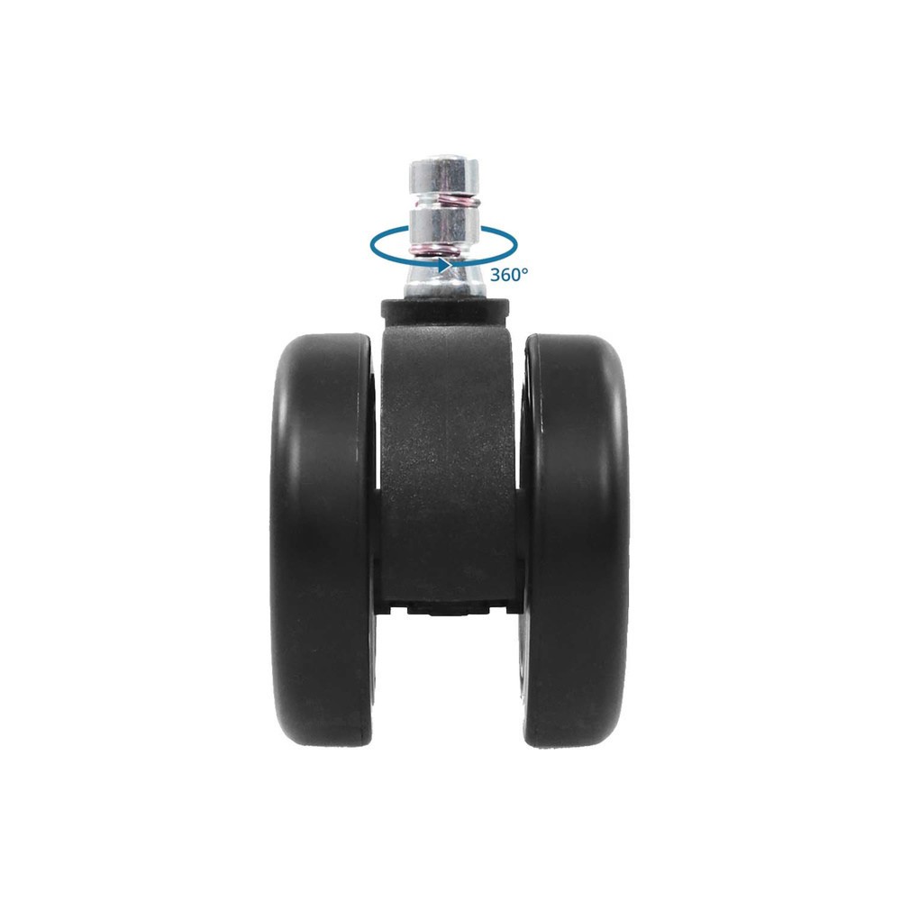 Numéro de l'image du produit 3: 5x roulettes pour sols durs hjh OFFICE ROLO COLOR 60 11mm / 60mm roulettes de chaise de bureau pour sols durs (lot de 5) noir/nr