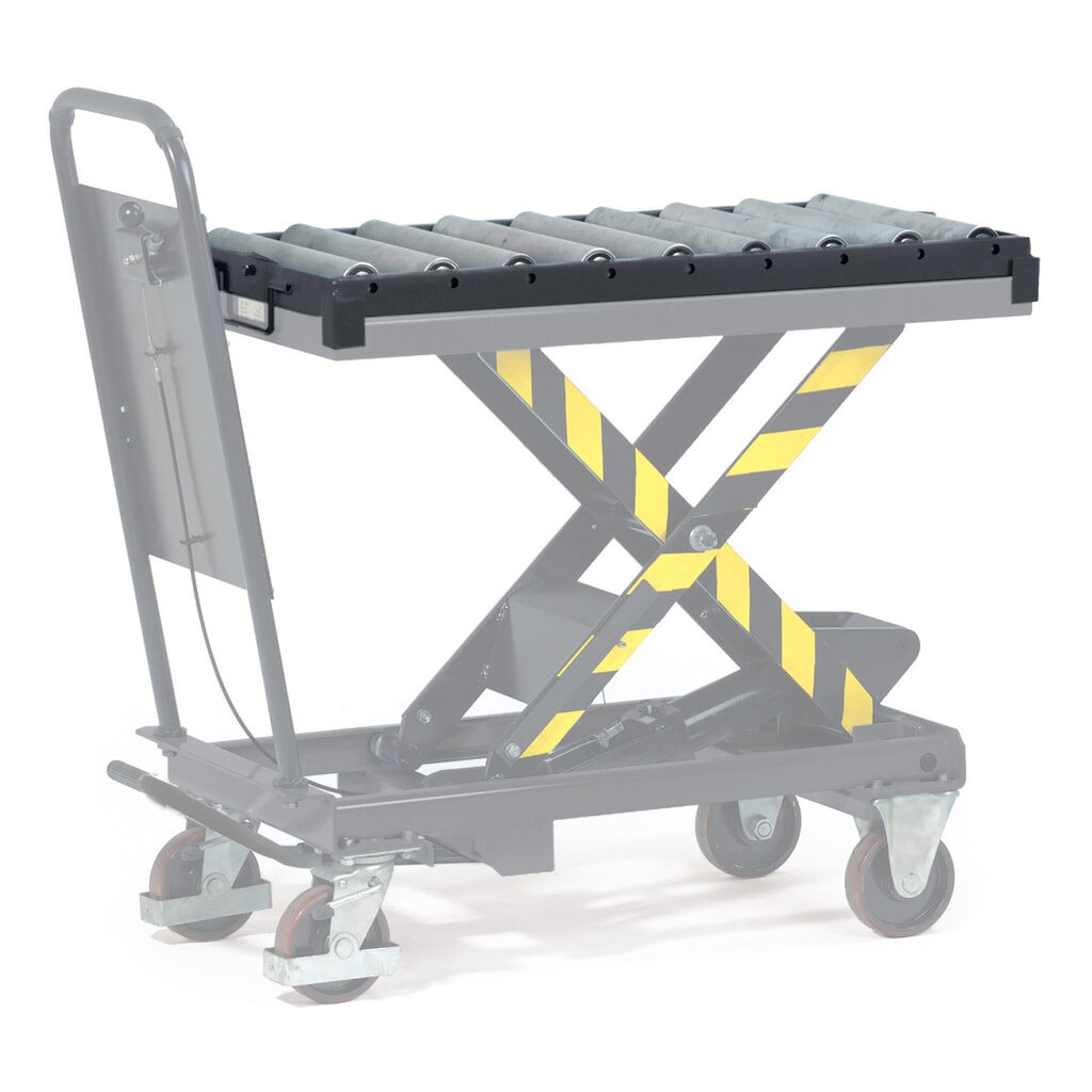 Transrouleur pour chariot à table élévatrice à ciseaux fetra® avec sécurité anti-glissement, fixe Illustration du produit: Transrouleur pour chariot à table élévatrice à ciseaux fetra® avec sécurité anti-glissement, fixe