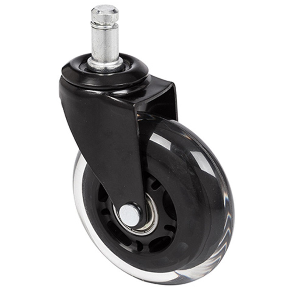 Numéro de l'image du produit 1: 5x roulettes pour sols durs hjh OFFICE ROLO SKATE 11 mm / 75 mm roulettes de chaise de bureau noires / transparentes (lot de 5)