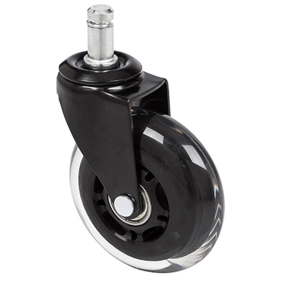 5x roulettes pour sols durs hjh OFFICE ROLO SKATE 11 mm / 75 mm roulettes de chaise de bureau noires / transparentes (lot de 5) Illustration du produit: 5x roulettes pour sols durs hjh OFFICE ROLO SKATE 11 mm / 75 mm roulettes de chaise de bureau noires / transparentes (lot de 5)