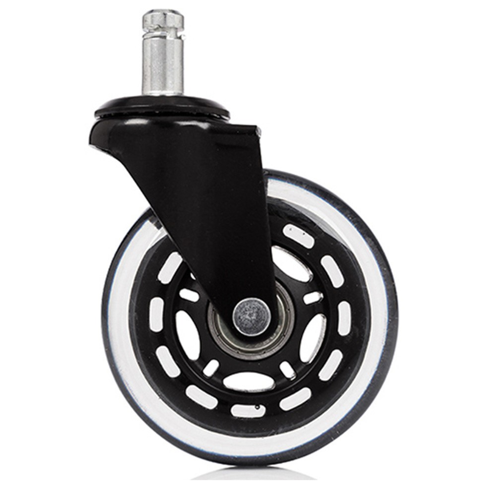 Numéro de l'image du produit 2: 5x roulettes pour sols durs hjh OFFICE ROLO SKATE 11 mm / 75 mm roulettes de chaise de bureau noires / transparentes (lot de 5)