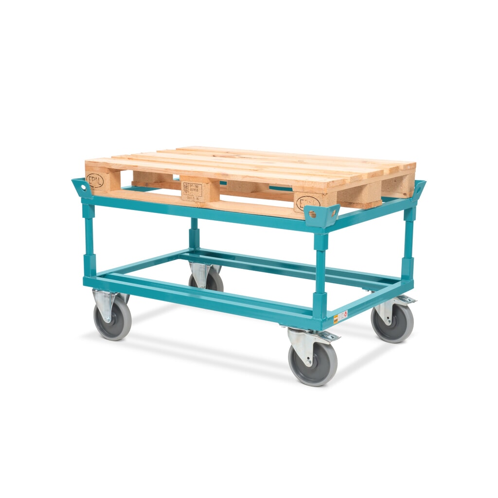 Rouleur Ameise®, avec butées d’angle de blocage des palettes, hauteur de chargement 650 mm, bandage TPE N° de l'image du produit 4 : Rouleur Ameise®, avec butées d’angle de blocage des palettes, hauteur de chargement 650 mm, bandage TPE