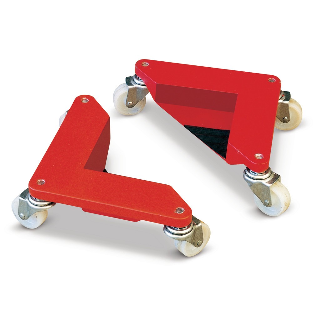 Numéro de l'image du produit 1: Rouleur de transport avec roues directrices à pneu plein, aluminium, capacité de charge 100 kg, pour charges sans pieds, 4 pces/unité de vente