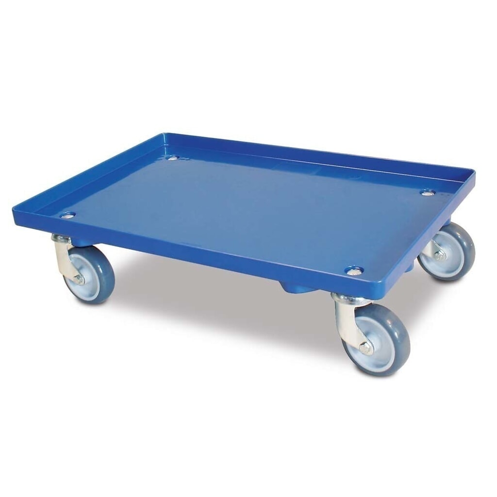Rouleur de transport pour bacs Euro 600 x 400 mm, plateau fermé