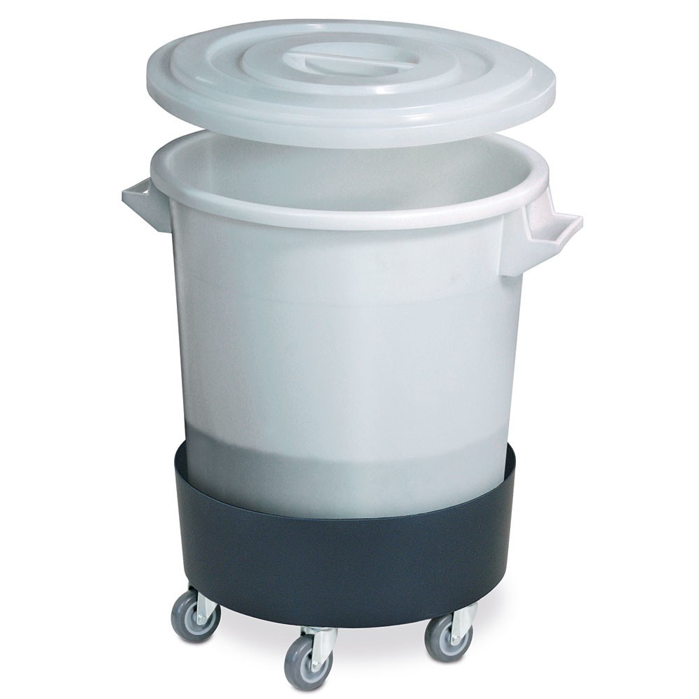 Numéro de l'image du produit 2: Rouleur de transport pour poubelles rondes jusqu'à 100 litres, capacité de charge 100 kg, plastique ABS