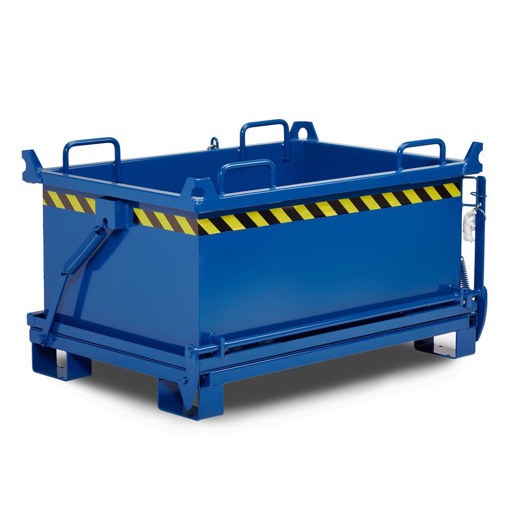Numéro de l'image du produit 1: RR-Industrietechnik® Benne à fond basculant type RBB, volume 0,5 m³, RAL 5010 bleu gentiane