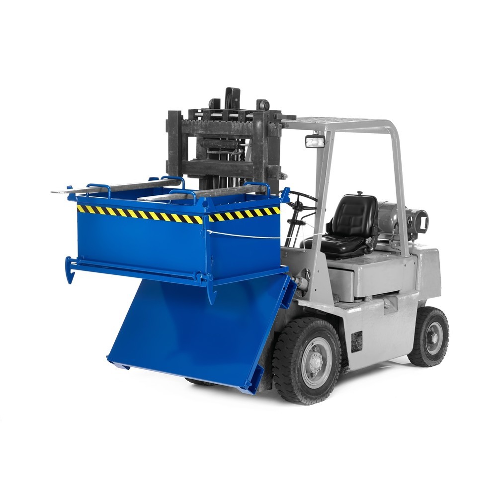 Numéro de l'image du produit 2: RR-Industrietechnik® Benne à fond basculant type RBB, volume 0,5 m³, RAL 5010 bleu gentiane
