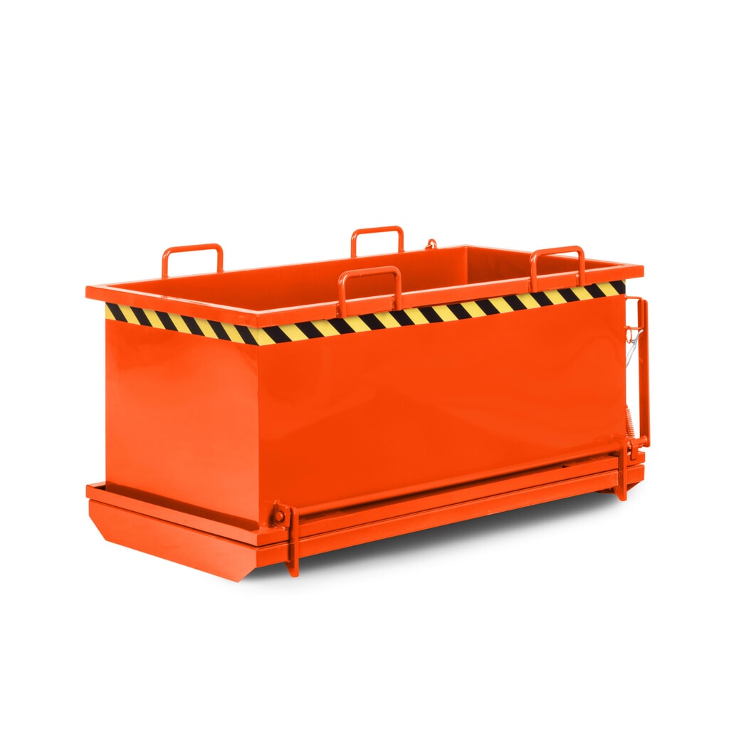 N° de l'image du produit 1 : RR-Industrietechnik® Benne à fond basculant type RKB, volume 0,5 m³, RAL 2004 orangé pur