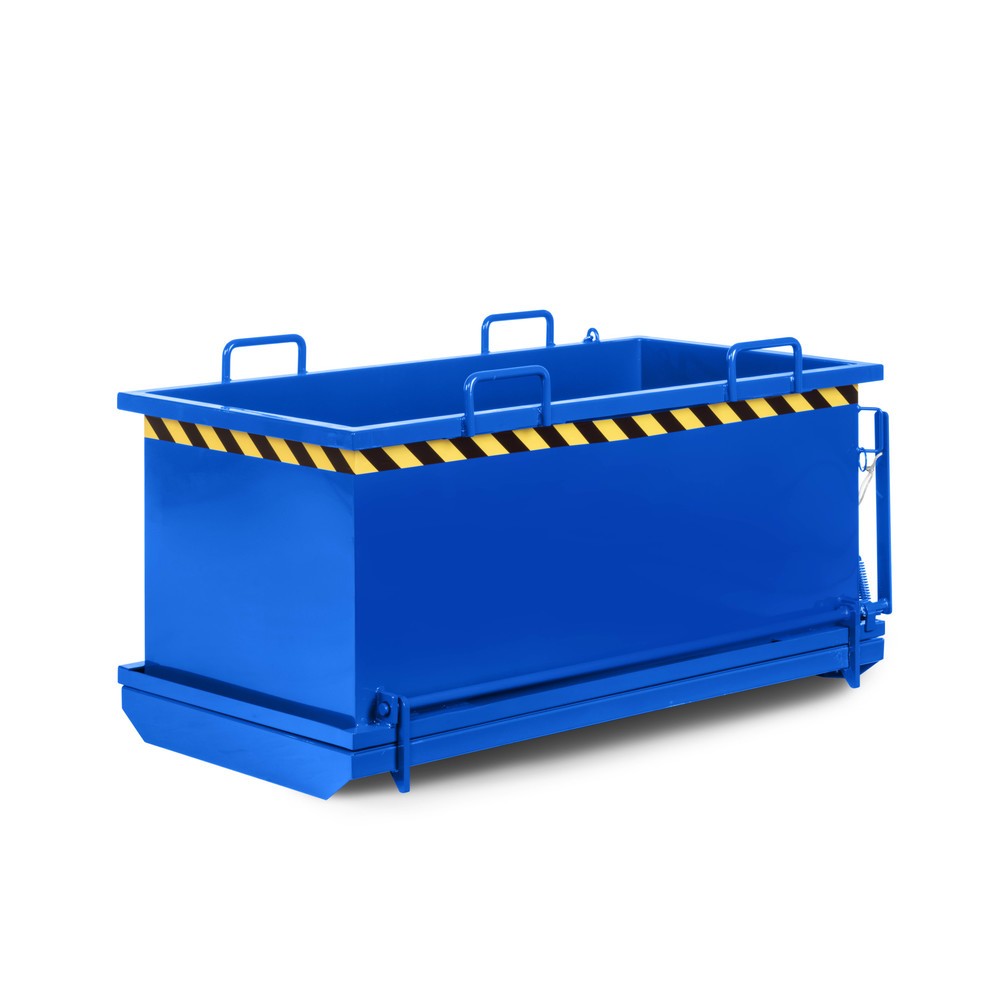 Numéro de l'image du produit 1: RR-Industrietechnik® Benne à fond basculant type RKB, volume 0,5 m³, RAL 5010 bleu gentiane