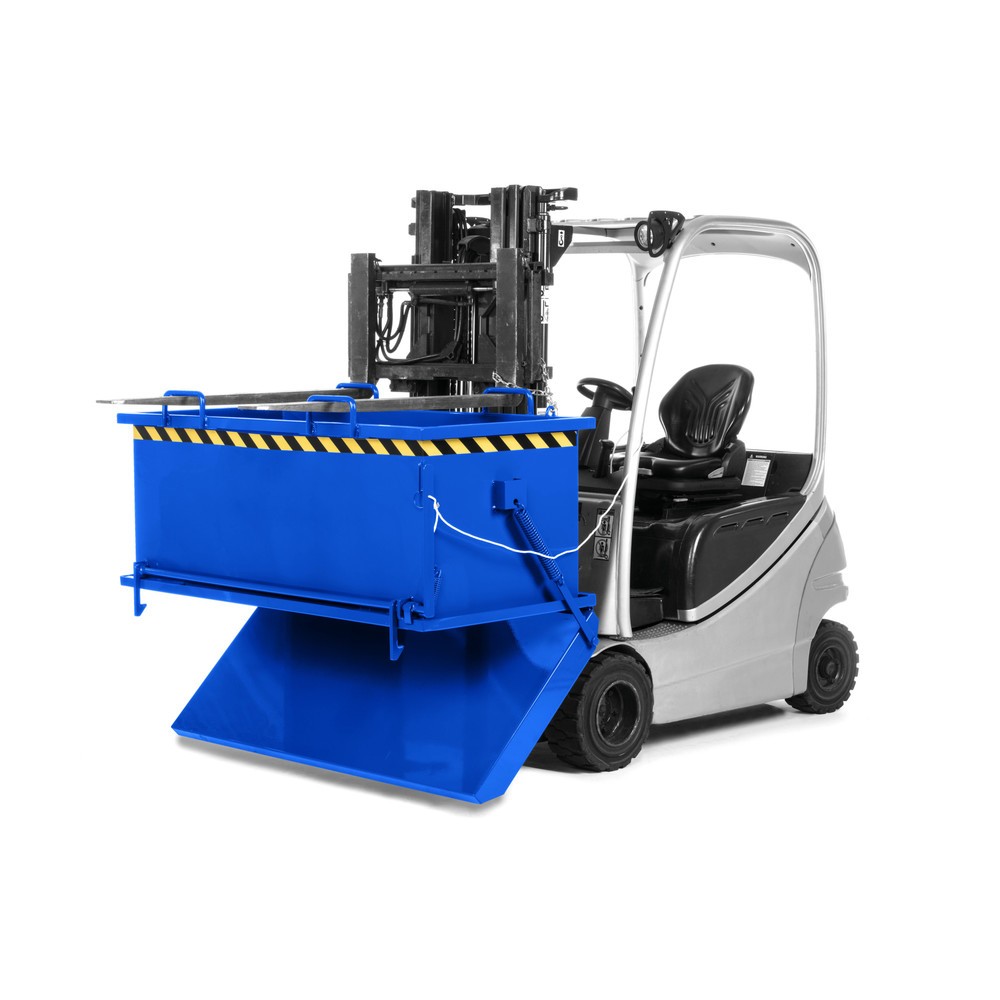 Numéro de l'image du produit 2: RR-Industrietechnik® Benne à fond basculant type RKB, volume 0,5 m³, RAL 5010 bleu gentiane