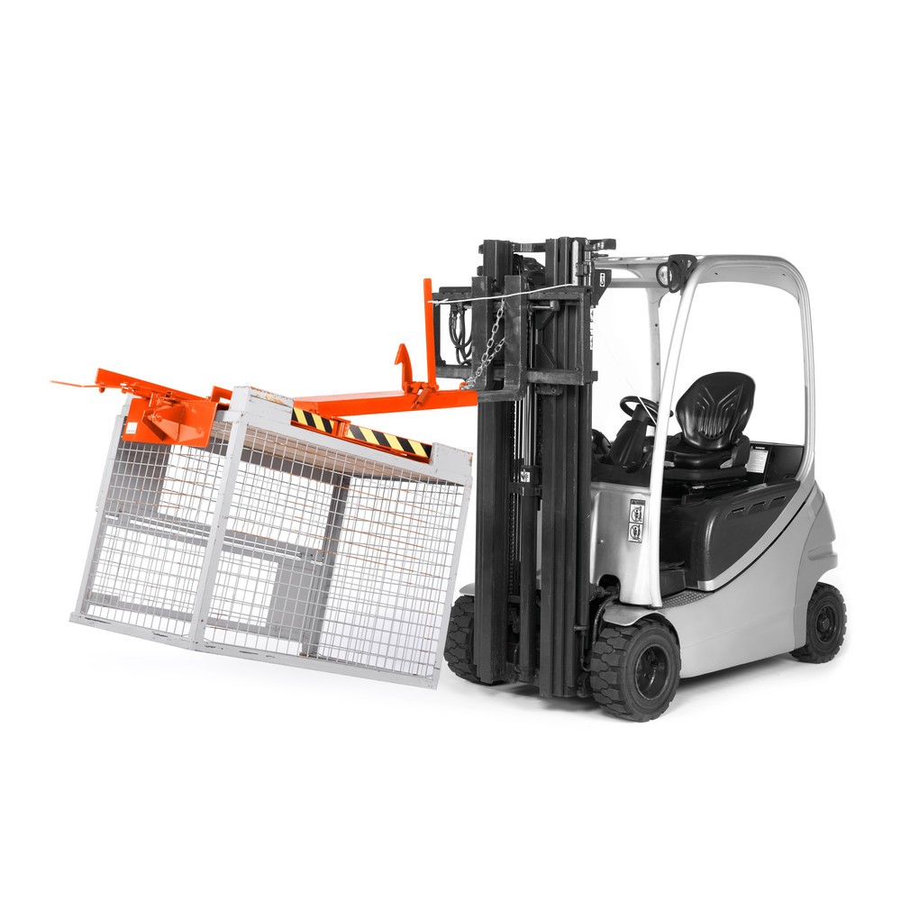 Numéro de l'image du produit 2: RR-Industrietechnik® Retourneur de caisses grillagées type RGW, capacité de charge 450 kg, RAL 2004 orangé pur