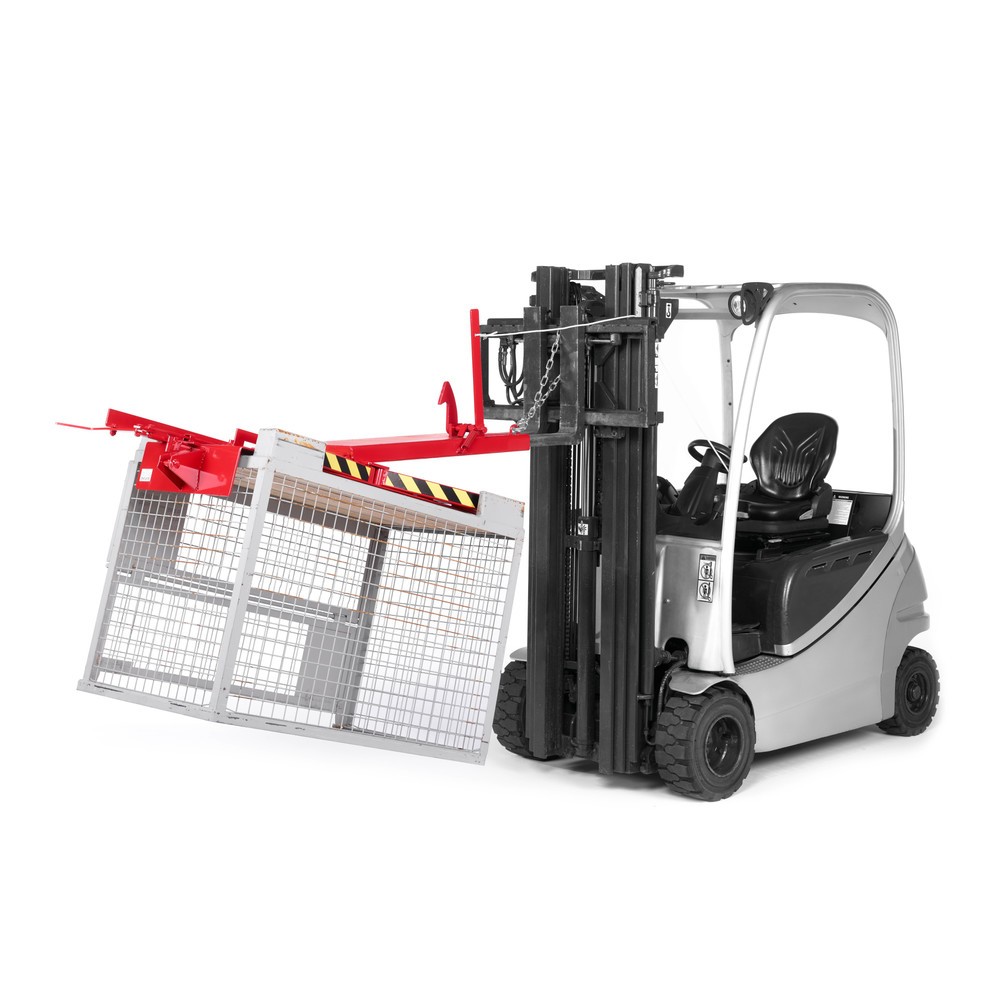 Numéro de l'image du produit 1: RR-Industrietechnik® Retourneur de caisses grillagées type RGW, capacité de charge 450 kg, RAL 3000 rouge feu