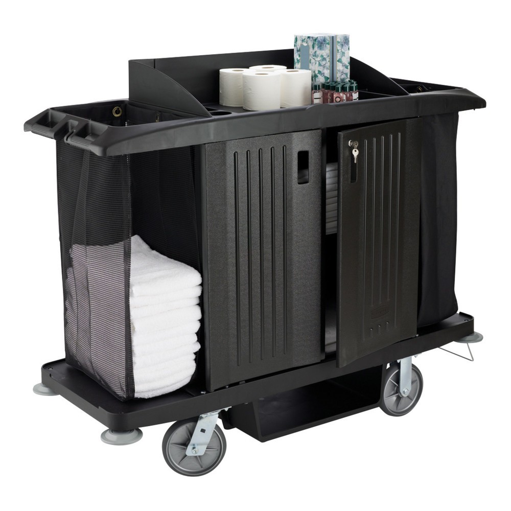 Numéro de l'image du produit 2: Rubbermaid® Chariot d'étage, noir, HxlxP 1 270 x 559 x 1 524 mm
