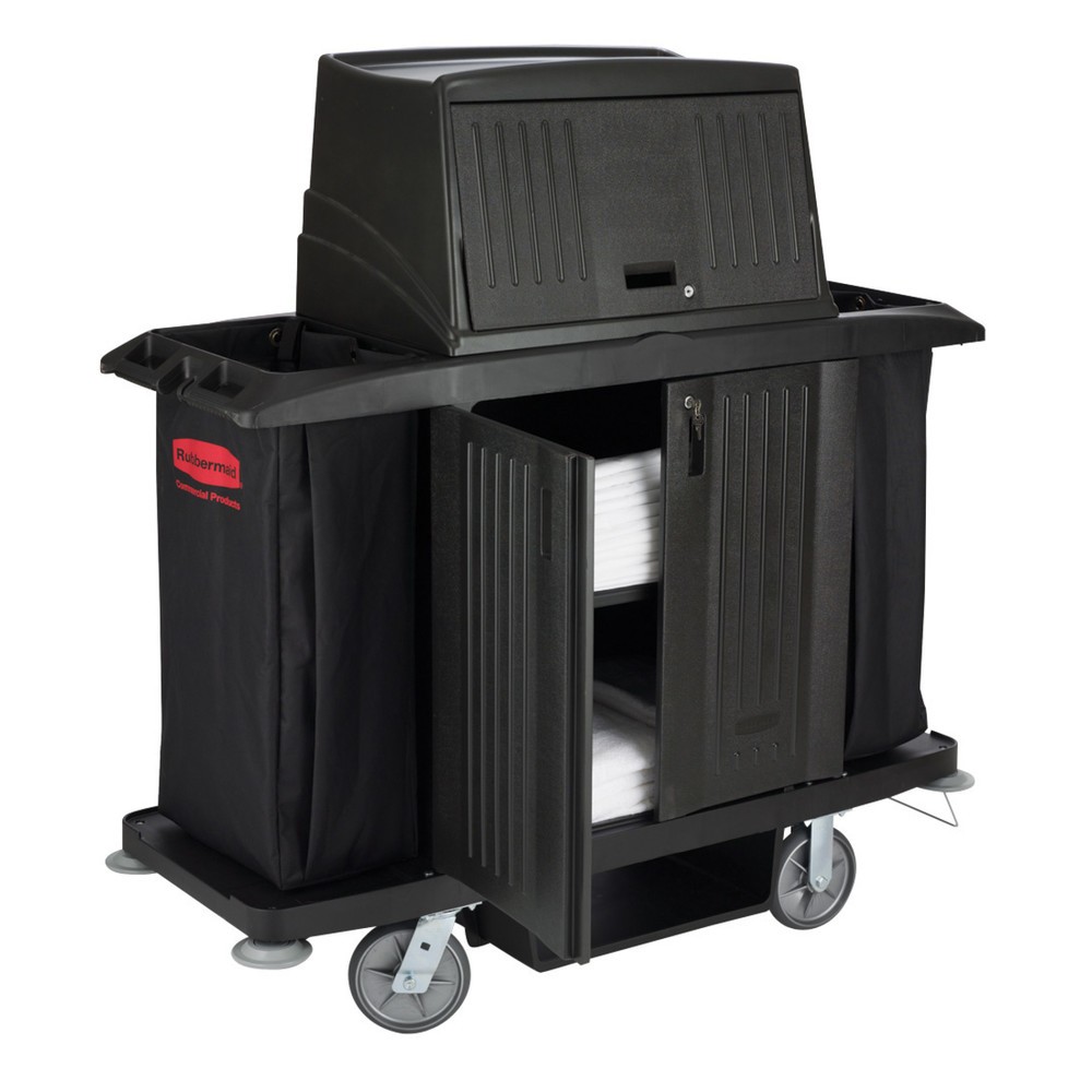 Numéro de l'image du produit 4: Rubbermaid® Chariot d'étage, noir, HxlxP 1 270 x 559 x 1 524 mm