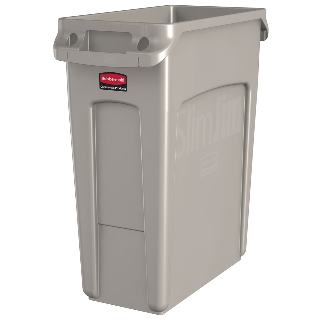 Rubbermaid® Collecteur de matériaux Slim Jim, avec fentes d'aération, beige, 60 litres Illustration du produit: Rubbermaid® Collecteur de matériaux Slim Jim, avec fentes d'aération, beige, 60 litres