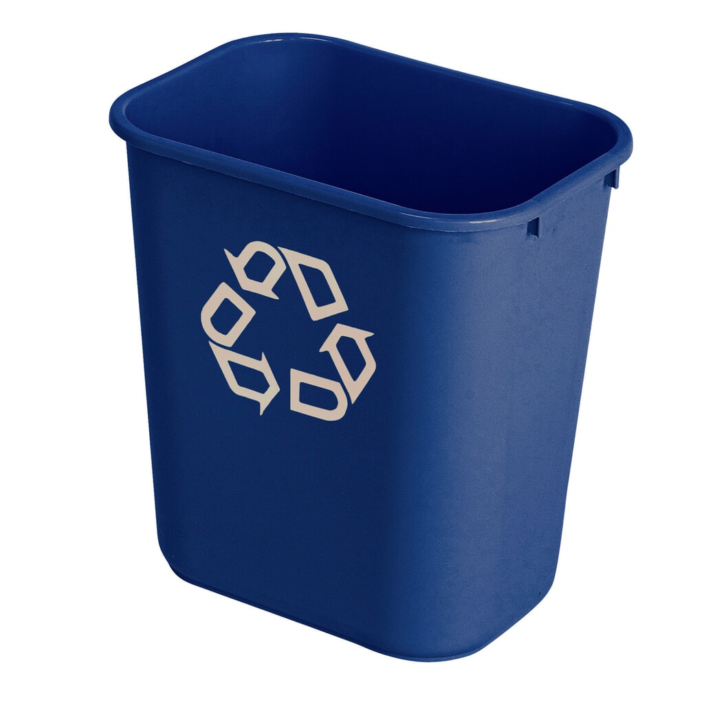 Rubbermaid® Conteneur à déchets rectangulaire, 26,6 litres, bleu Illustration du produit: Rubbermaid® Conteneur à déchets rectangulaire, 26,6 litres, bleu