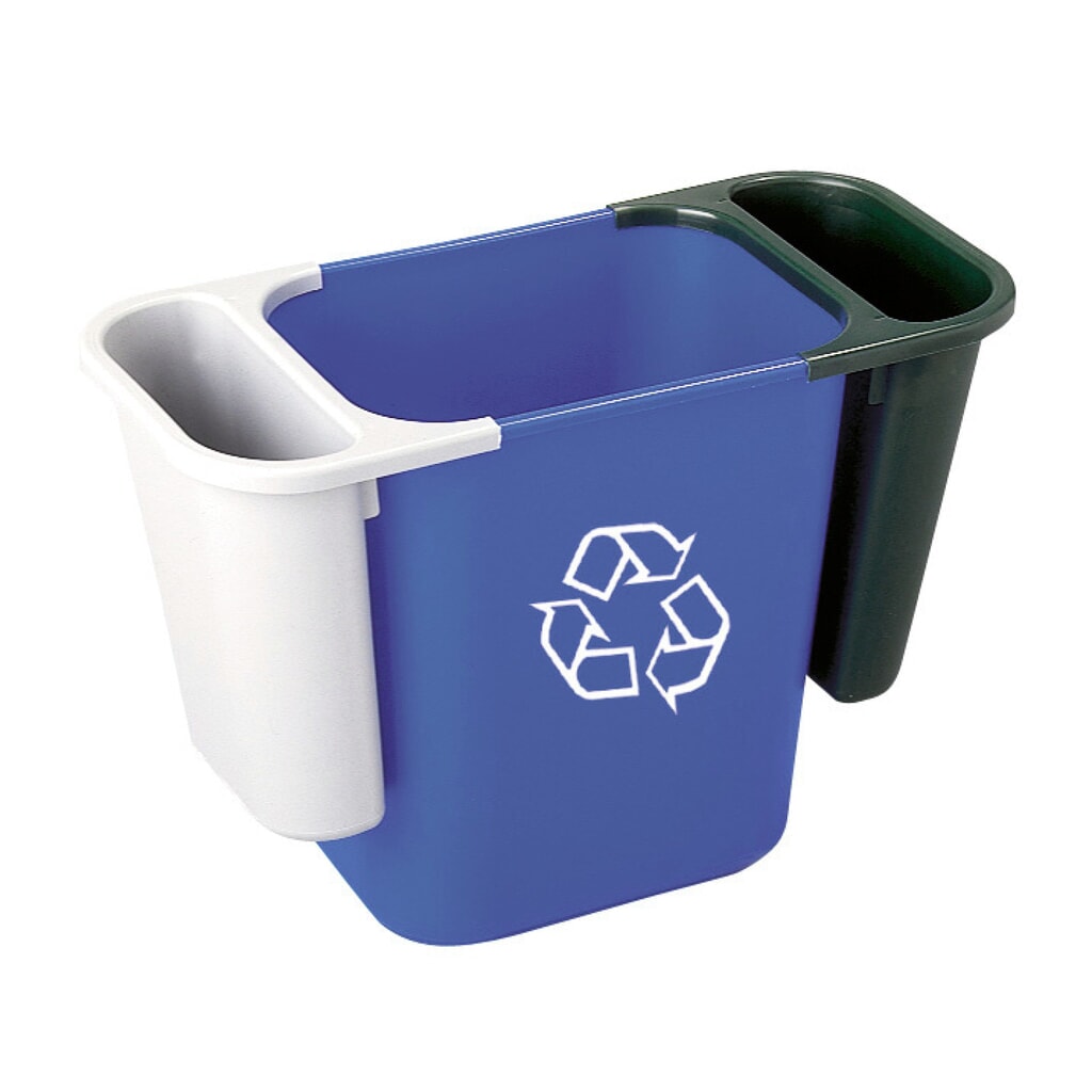 Rubbermaid® Conteneur à déchets rectangulaire, 26,6 litres, bleu N° de l'image du produit 2 : Rubbermaid® Conteneur à déchets rectangulaire, 26,6 litres, bleu