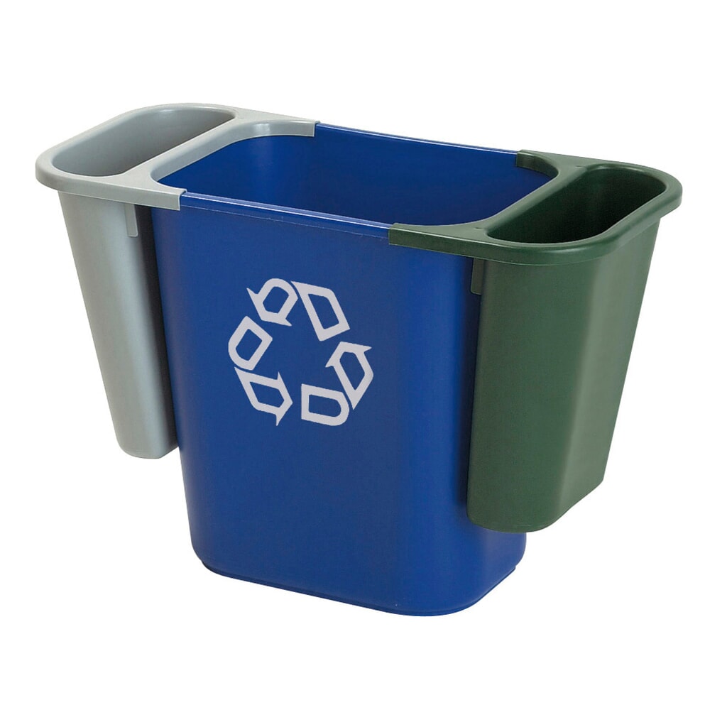 Rubbermaid® Conteneur à déchets rectangulaire, 26,6 litres, bleu N° de l'image du produit 3 : Rubbermaid® Conteneur à déchets rectangulaire, 26,6 litres, bleu