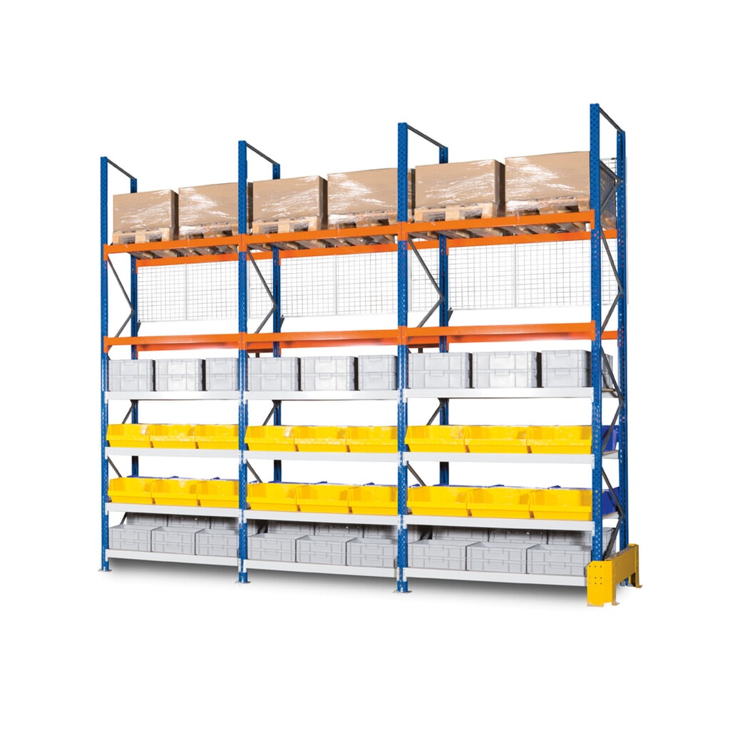 Illustration du produit: Paroi arrière grillagée pour rayonnage à palettes, ManOrga, travée auxiliaire, Hxl 2 000 x 2 900 mm