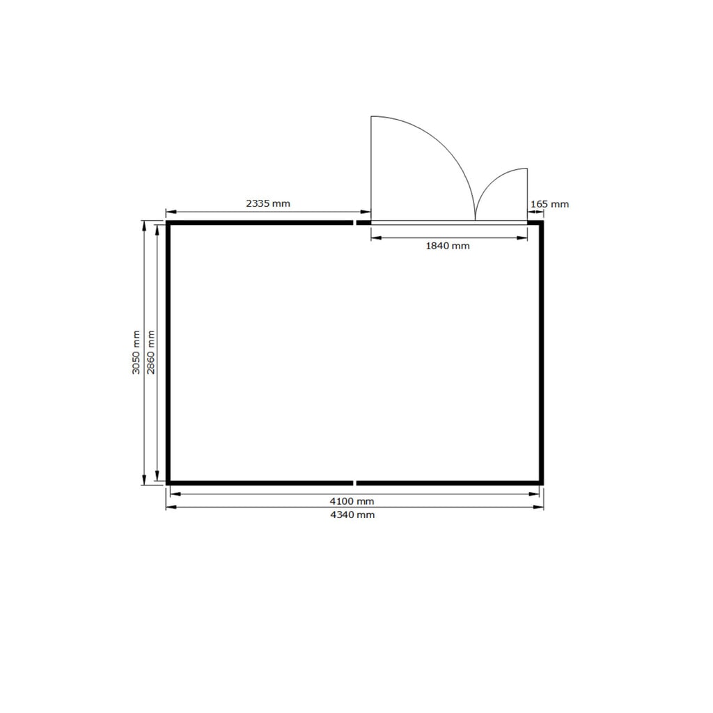 N° de l'image du produit 2 : Combinaison de conteneur de matériaux FLADAFI®, isolé, 12 m², avec sol isolé, haut. x larg. x prof. 2 500 x 3 050 x 4 340 mm, porte à doubles battants (division asymétrique), centré dans le module